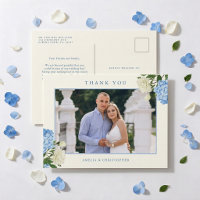 Blue Hydrangea Flowers & Rose Garden Thank You