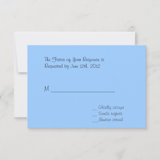 blue hydrangea  flowers RSVP card (Front)