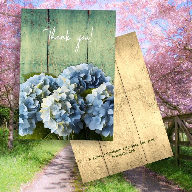Blue Hydrangea Flowers Thank You Scripture (Creator Uploaded)