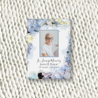 Blue Hydrangea Flowers Watercolor Funeral Memorial