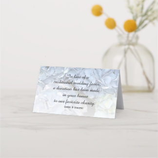 Blue Hydrangea Flowers Wedding Charity Favours Place Card