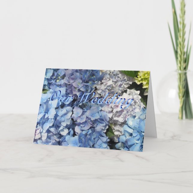 Blue Hydrangea Flowers Wedding Invitation (Front)