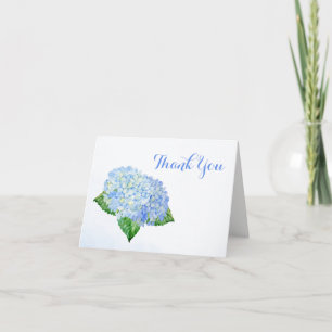 Blue Hydrangea Flowers Wedding Thank You Card