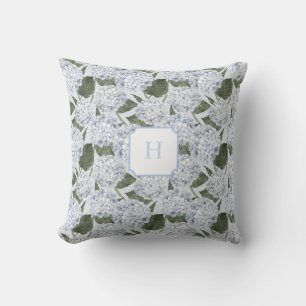 Blue Hydrangea Garden Monogram   Cushion