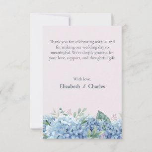 Blue Hydrangea Garden Wedding Thank You Card