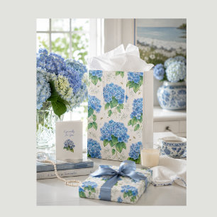 Blue Hydrangea Gift Bag Duck Egg Botanical
