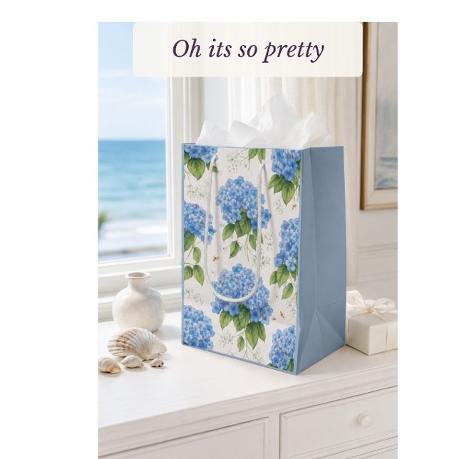 Blue Hydrangea Gift Bag | Wedding & Bridal Shower (blue-hydrangea-gift-bag-hamptons-nantucket-lifestyle)