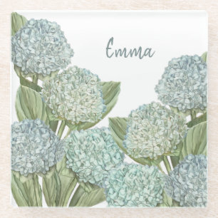 Blue Hydrangea Glass Coaster