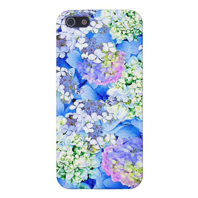 Blue Hydrangea Glossy iPhone Case (Back)