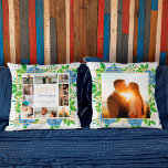 Blue Hydrangea Gold 65th Anniversary Photo Collage Cushion<br><div class="desc">The Floral Blue Hydrangea Gold 65th Wedding Anniversary Photo Collage Pillow features beautiful watercolor with blue hydrangeas, greenery, and digital gold effect. It makes a beautiful wedding anniversary gift idea for a spring, summer anniversary party or other celebration. Beautiful custom anniversary pillow for a romantic anniversary gift idea! You can...</div>