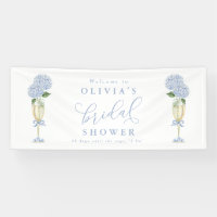 Blue Hydrangea & Gold Champagne Welcome Large