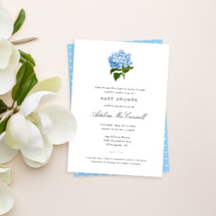 Blue Hydrangea Grandmillennial Baby Shower Invitation