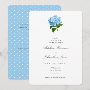 Blue Hydrangea Grandmillennial Traditional Invitation