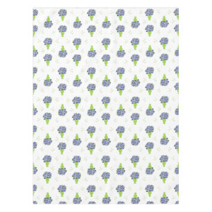 Blue Hydrangea Green Vase Coastal Pattern Tablecloth