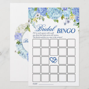 Blue Hydrangea  Greenery Bridal Shower Game