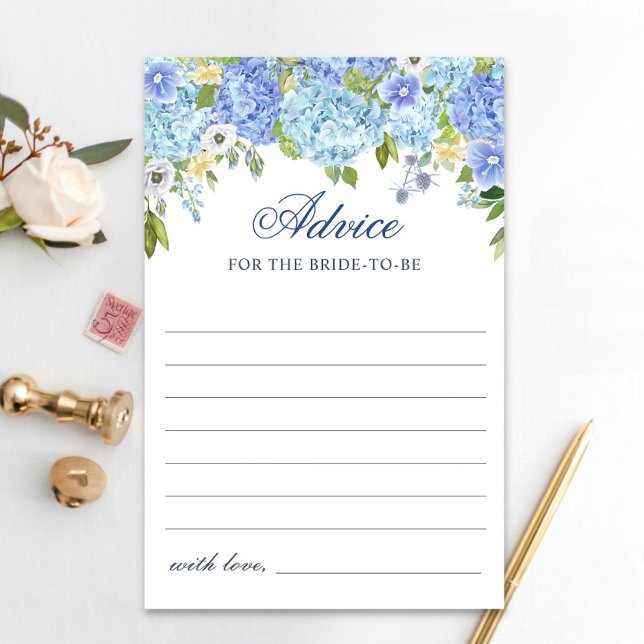 Blue Hydrangea Greenery Wishes & Advice Card (Creator Uploaded)