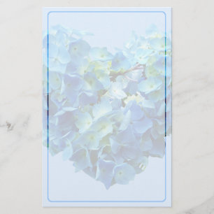 Blue Hydrangea Heart Stationery