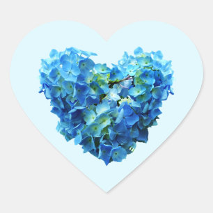 Blue Hydrangea Heart Sticker