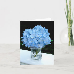 Blue Hydrangea in a Vase Blank Note Card