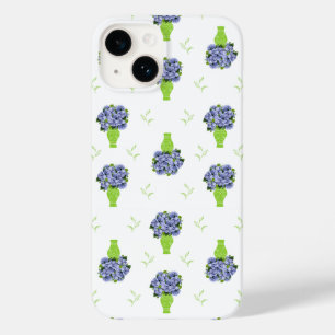 Blue Hydrangea in Green Vase Floral Pattern Case-Mate iPhone 14 Case