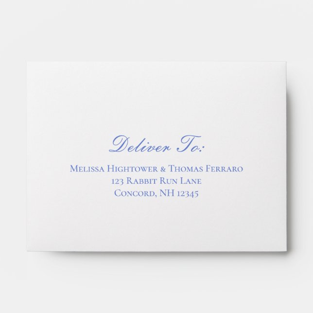 Blue Hydrangea Interior Print Self-Addressed RSVP Envelope (Front)
