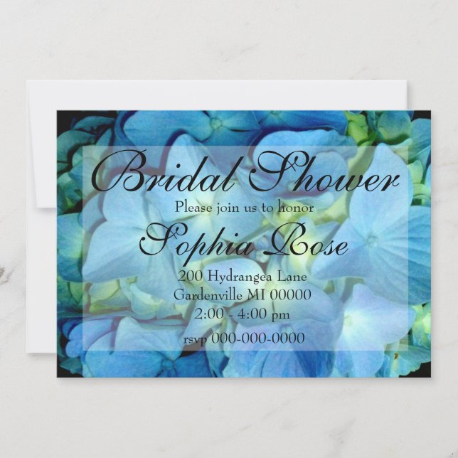 Blue Hydrangea Invitation (Front)