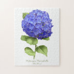 Blue Hydrangea Jigsaw Puzzle<br><div class="desc">A beautiful original painting of a “Blue Heaven” variety of Hydrangea flower from the artists' own garden, done in the style of a vintage botanical watercolor print, but with a modern look - this is not a vintage reproduction! Artellus Artworks features original paintings and designs which are copyrighted and contain...</div>
