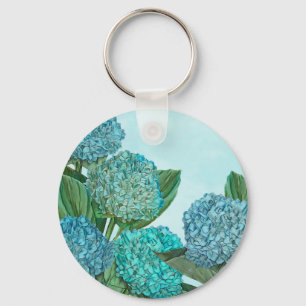 Blue Hydrangea Key Ring