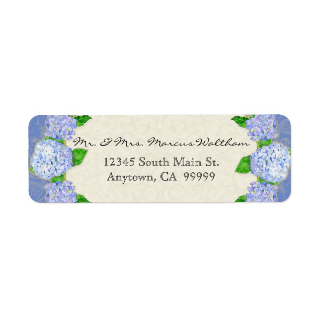 Blue Hydrangea Lace Floral Formal Elegant Business (Front)