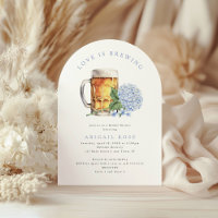 Blue Hydrangea Love is Brewing Bridal Shower Arch