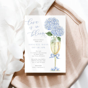 Blue Hydrangea Love is in Bloom Bridal Shower Invitation
