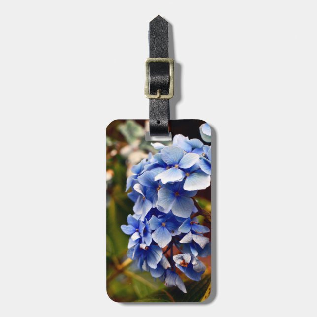 Blue Hydrangea Luggage Tag (Front Vertical)