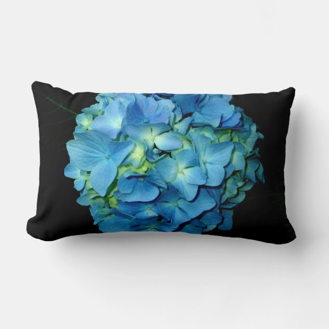 Blue Hydrangea Lumbar Cushion (Front)