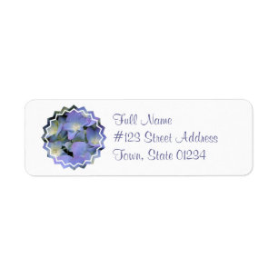 Blue Hydrangea Mailing Label