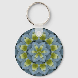 Blue Hydrangea Mandala Image 2 Key Ring