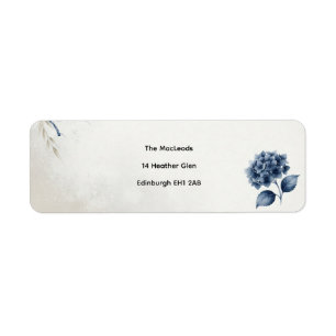 Blue Hydrangea Minimalist Return Address Labels