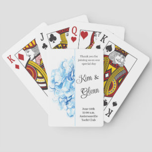 Blue Hydrangea Modern Southern Wedding Favour Playing Cards
