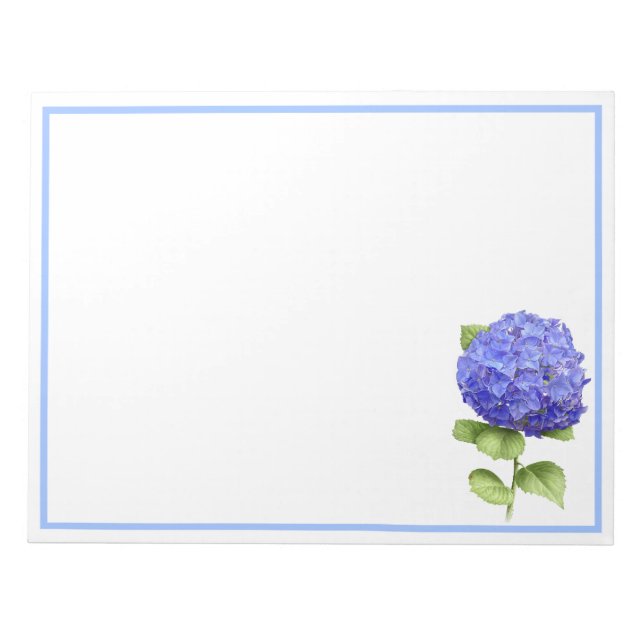 Blue Hydrangea Notepad (Front)