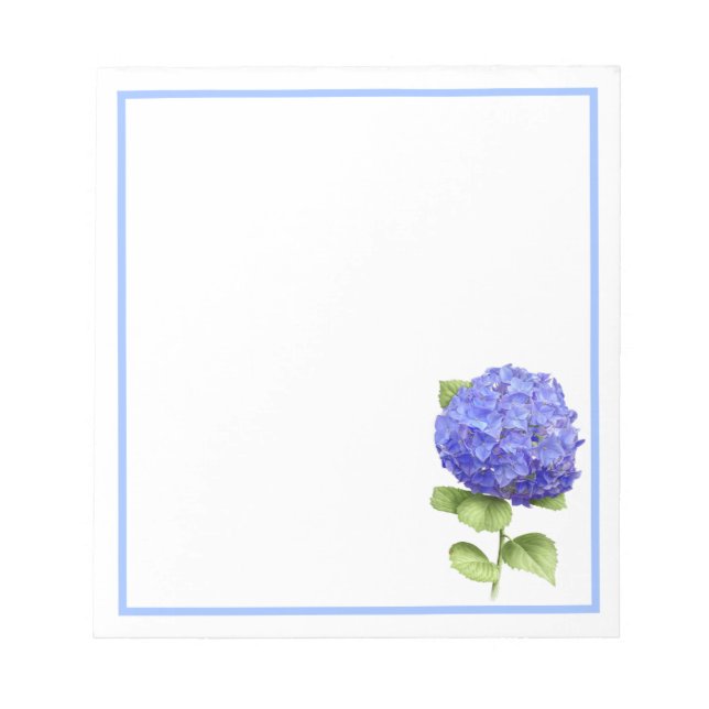 Blue Hydrangea Notepad (Front)