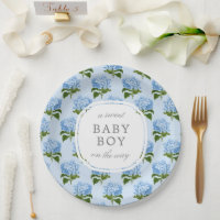 Blue Hydrangea Pattern Sweet Baby Boy