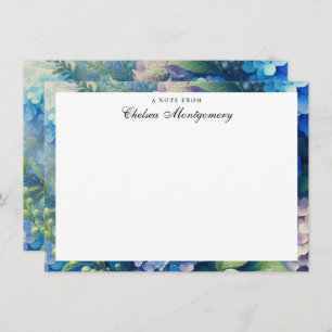 Blue Hydrangea Personalised Name Card