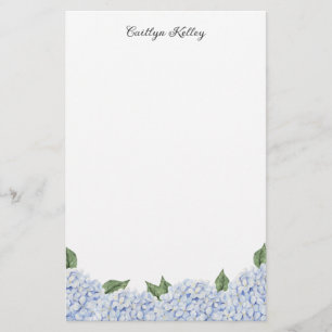 Blue Hydrangea Personalised Stationery Paper