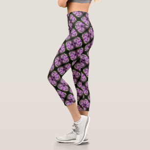 Blue Hydrangea Petals Abstract Art Pattern Capri Leggings