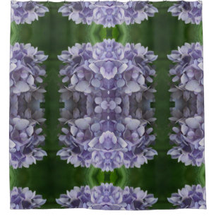 Blue Hydrangea Petals Abstract Art Pattern    Shower Curtain