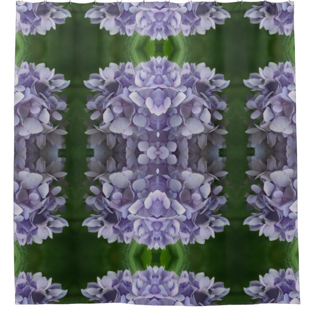 Blue Hydrangea Petals Abstract Art Pattern    Shower Curtain (Front)