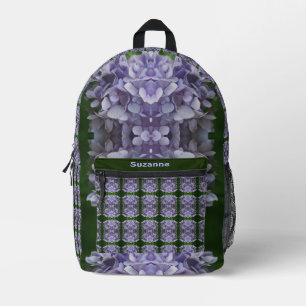 Blue Hydrangea Petals Abstract Personalised Printed Backpack