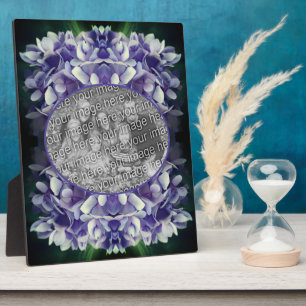 Blue Hydrangea Petals Add Your Own Photo Plaque