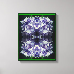 Blue Hydrangea Petals Close Up Abstract Canvas Print