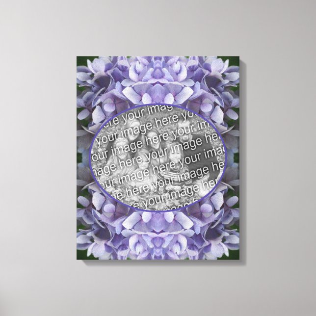 Blue Hydrangea Petals Create Your Own Photo Canvas Print (Front)