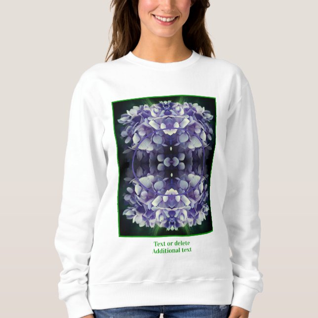 Blue Hydrangea Petals Frame Create Your Own Photo Sweatshirt (Front)
